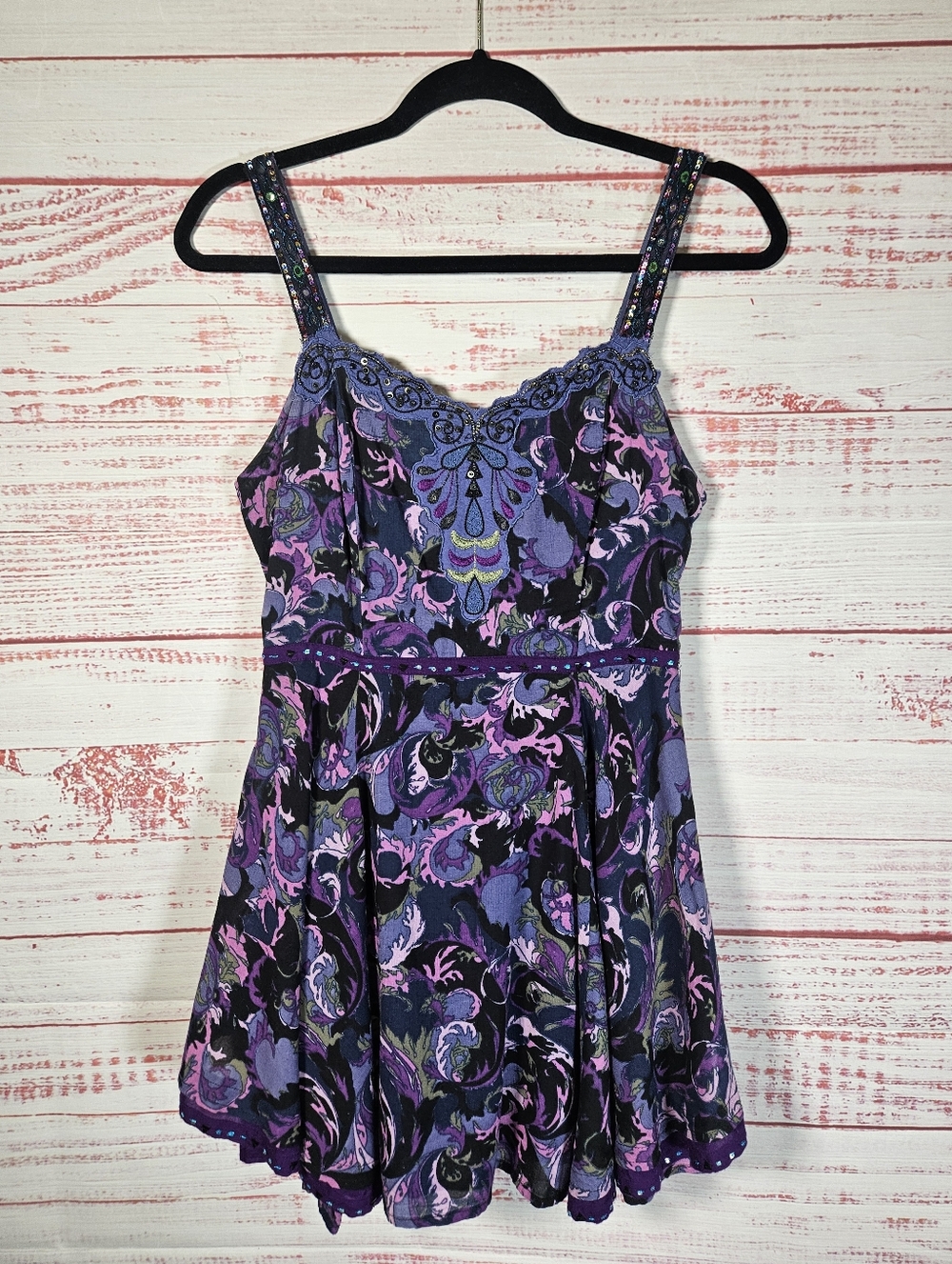 Free People Sweet Summer Beaded Mini Dress